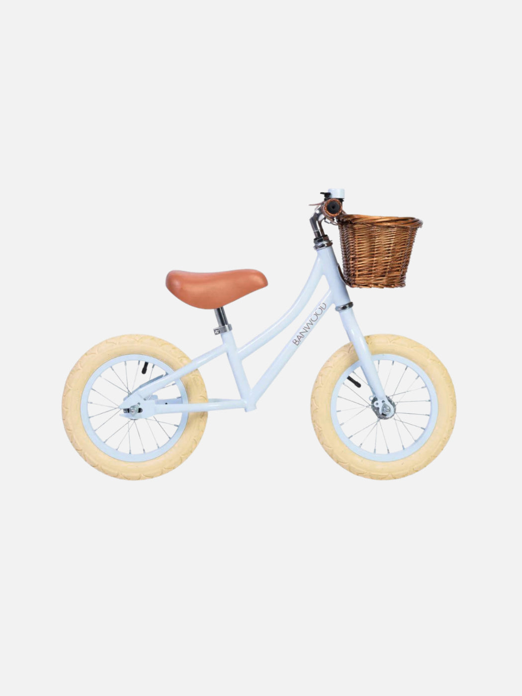 Bicicletta Senza Pedali Banwood First Go, Colore Verde Menta Chiaro, Telaio In Acciaio, Sedile E Manubrio Regolabili, Cestino In Vimini E Campanello Inclusi. Perfetta Per Bambini.
