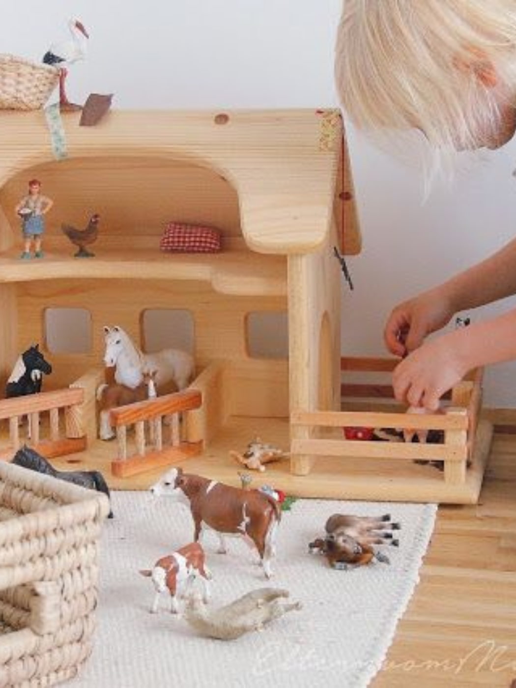 Wooden Farm Barn with Stable