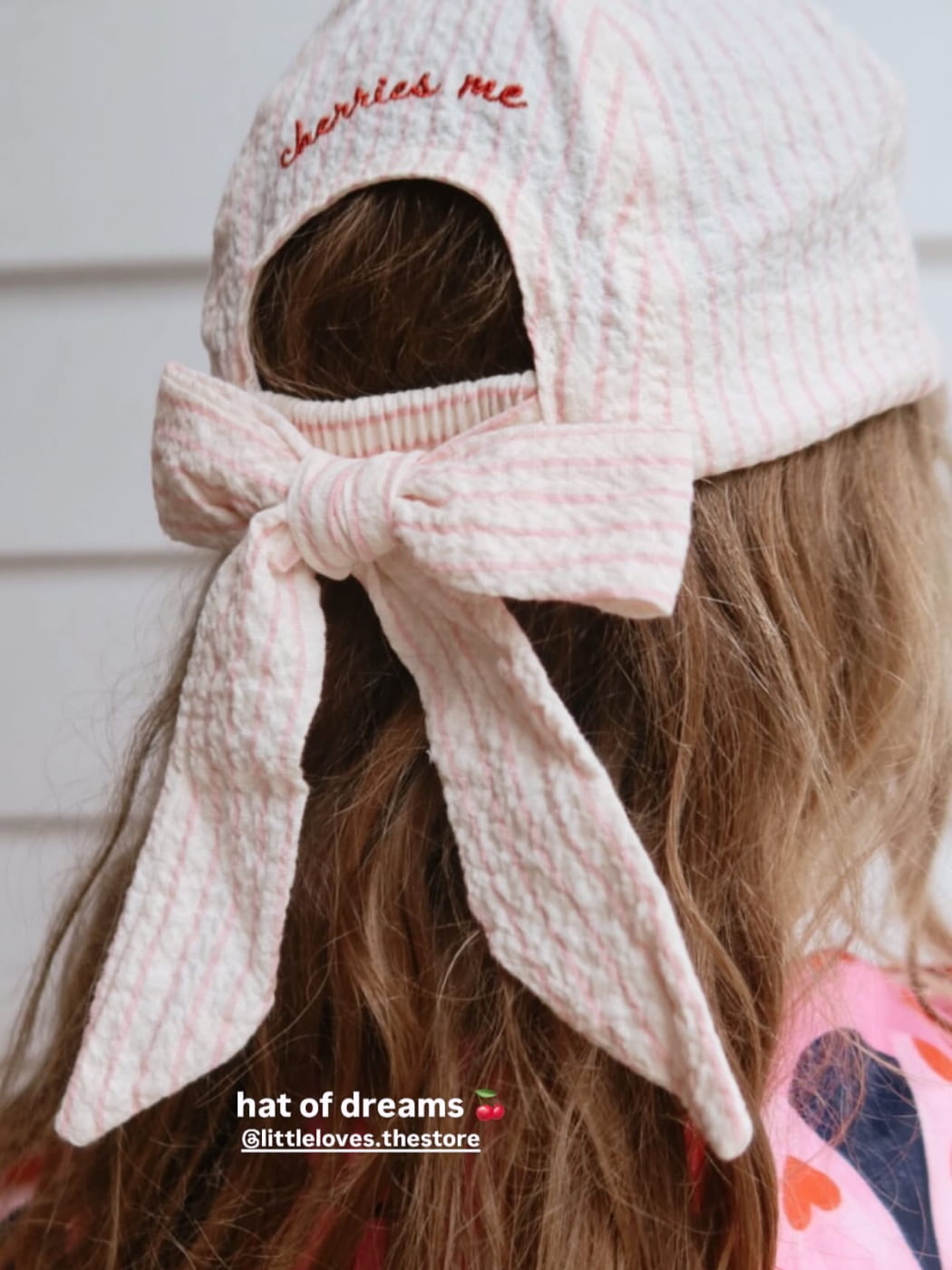 Ellie Bow Cap - Peony Stripe