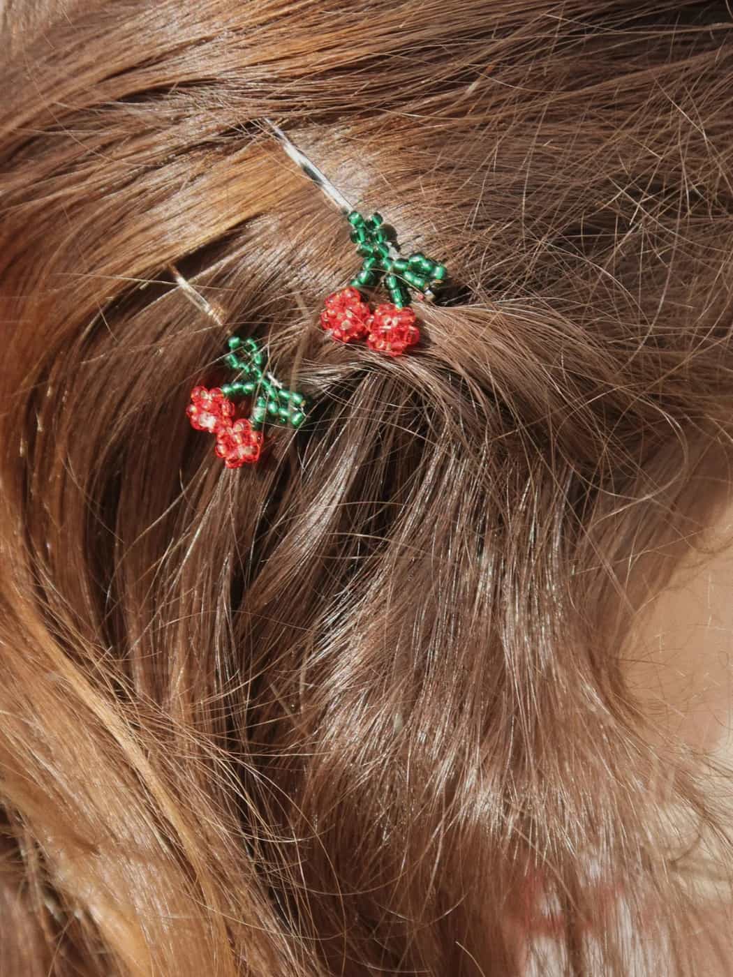 Mini Cherry Hair Pins 4 Pack