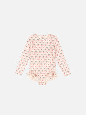 Merle Longsleeve Swimsuit - Cherry Pink