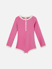 Rib Rashie Onesie - Shell Pink