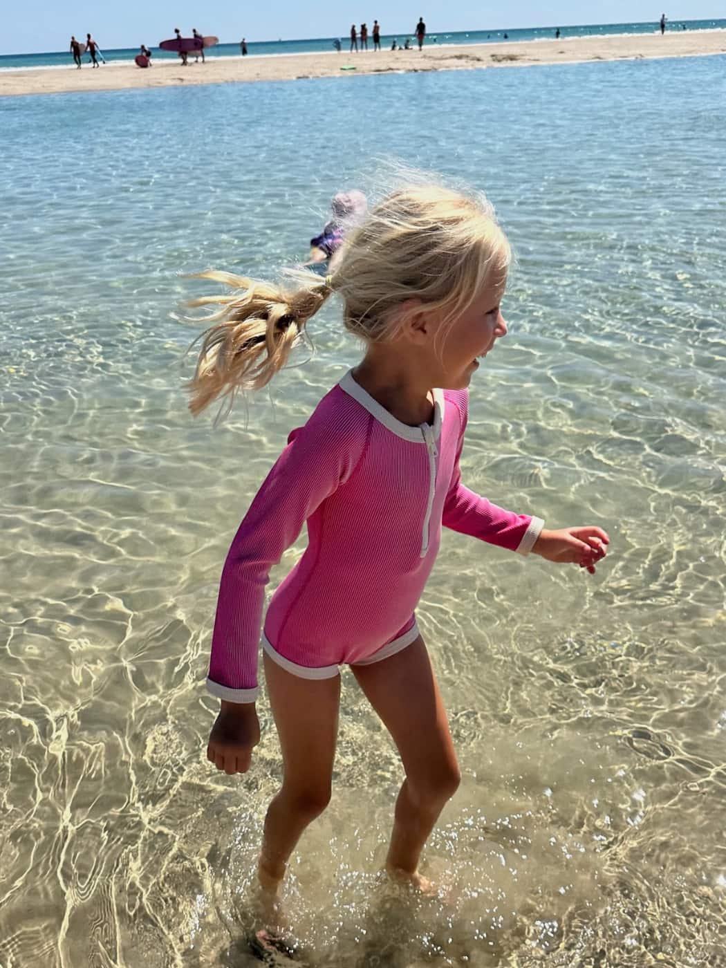 Rib Rashie Onesie - Shell Pink