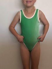 Rib Scoop One Piece - Parrot Green