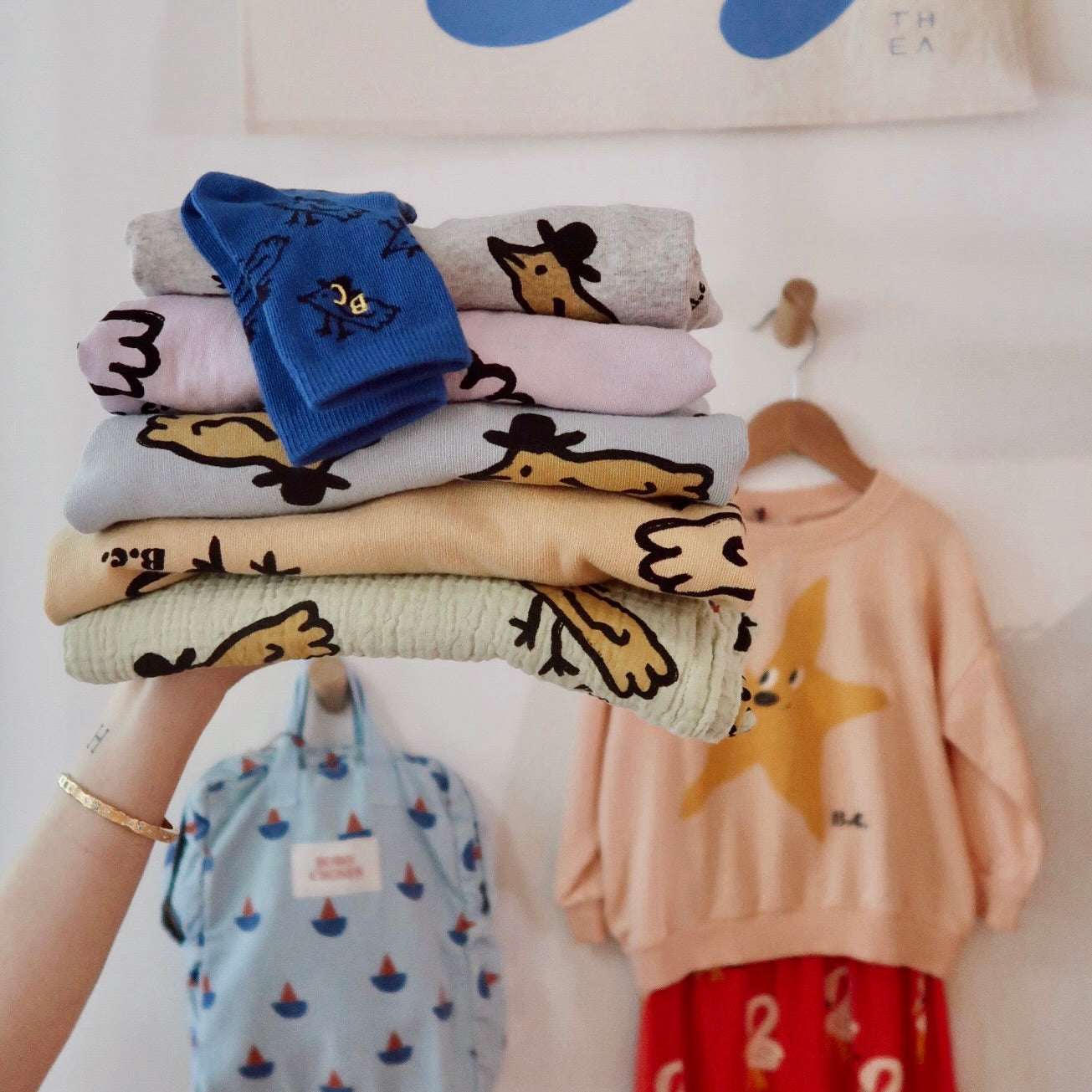 A pile of Bobo Choses clothes Australia