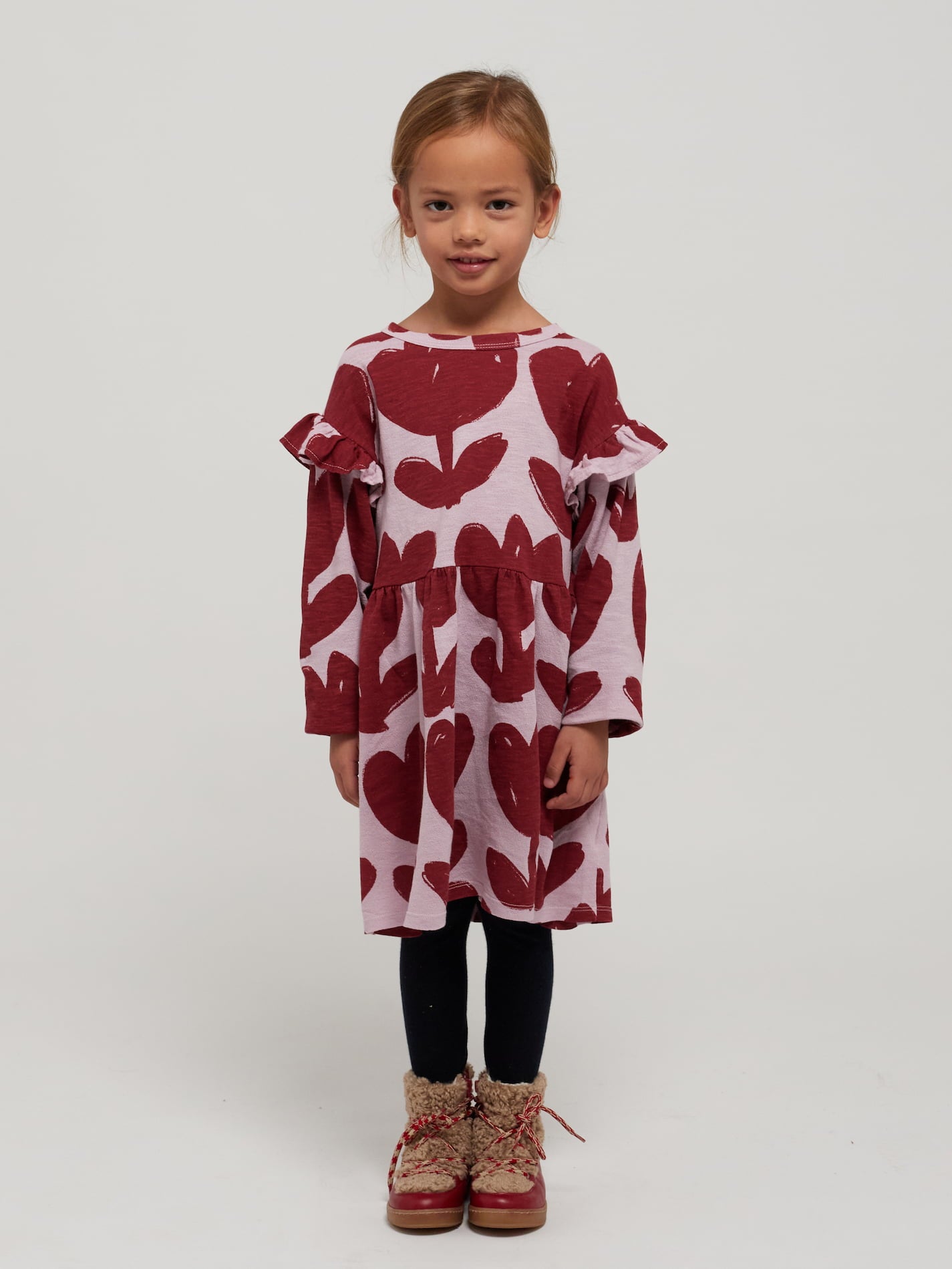 Retro Flowers All Over Ruffle Dress