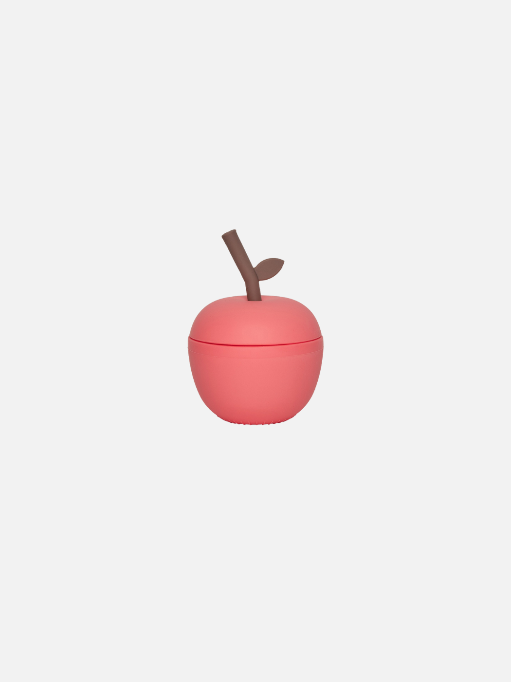 Apple sippy cup in red with leaf straw for kids and toddlers