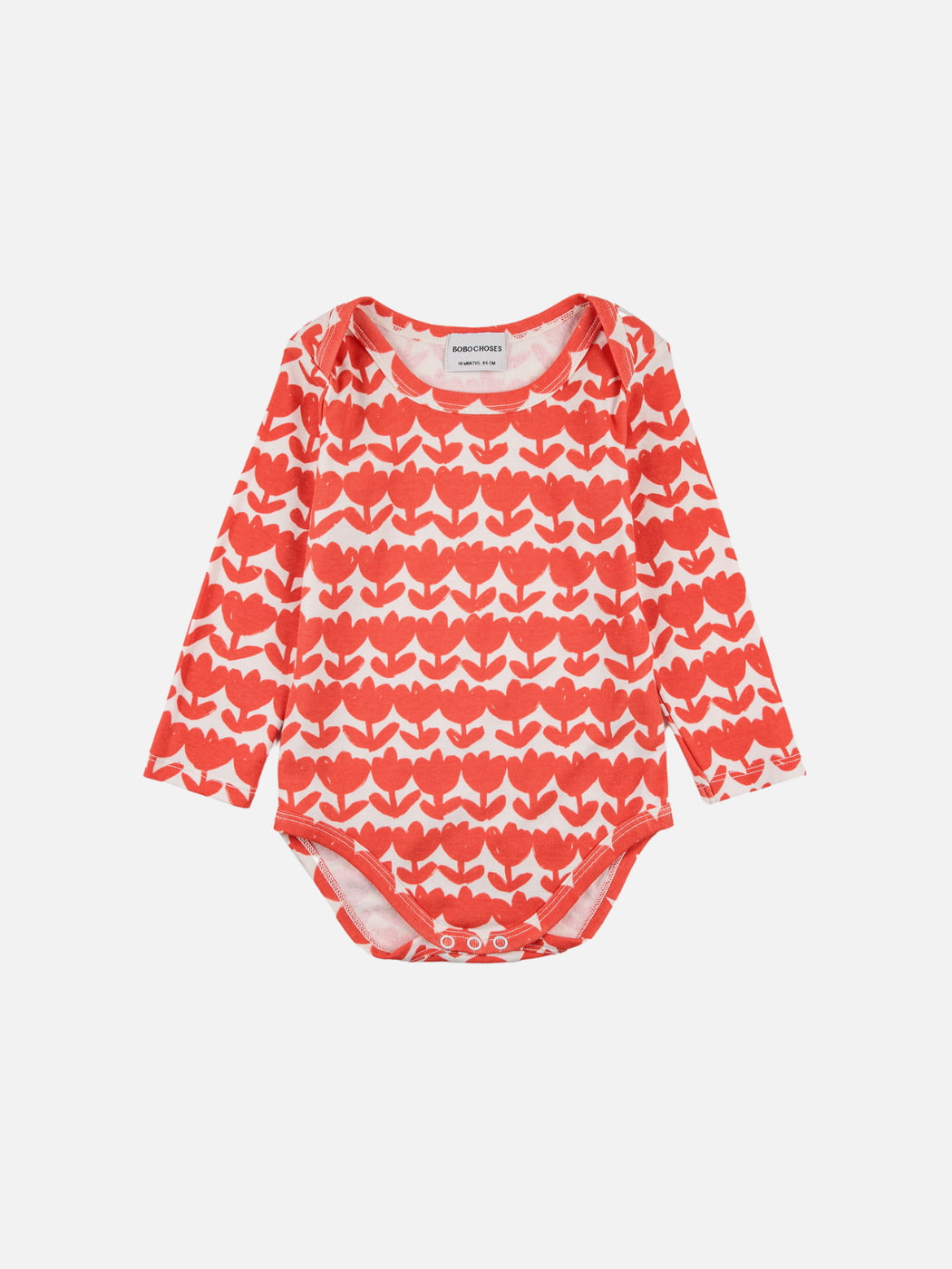 Retro Flowers All Over Long Sleeve Bodysuit