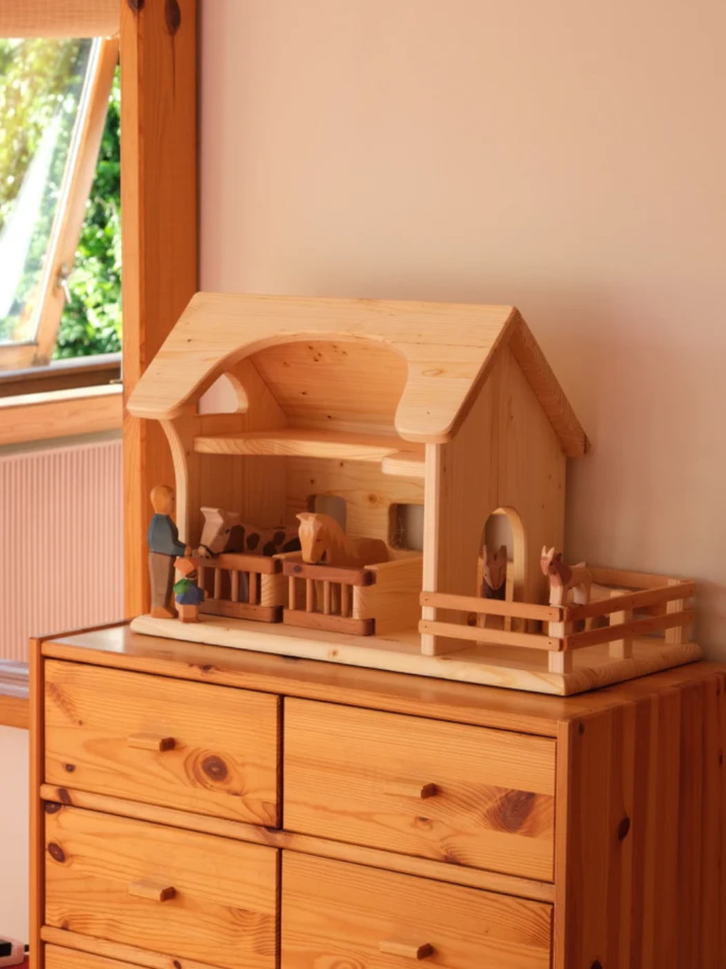 Wooden Farm Barn with Stable