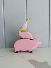 Wooden Pig - Pink