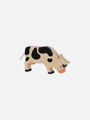 Wooden Cow Grazing - Black