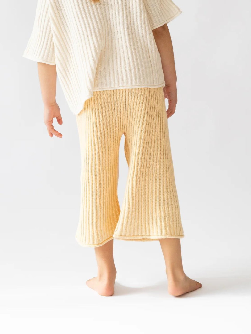 Essential Ribbed 3/4 Knit Pants - Butter