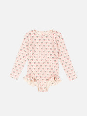 Merle Longsleeve Swimsuit - Cherry Pink