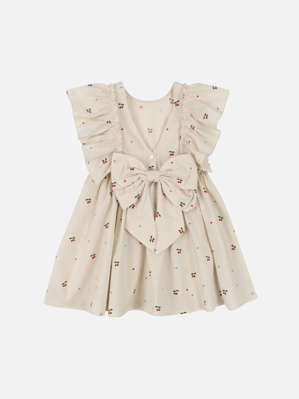 Evia Bow Dress - Cherry Heart
