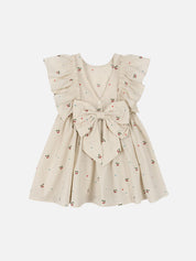 Evia Bow Dress - Cherry Heart