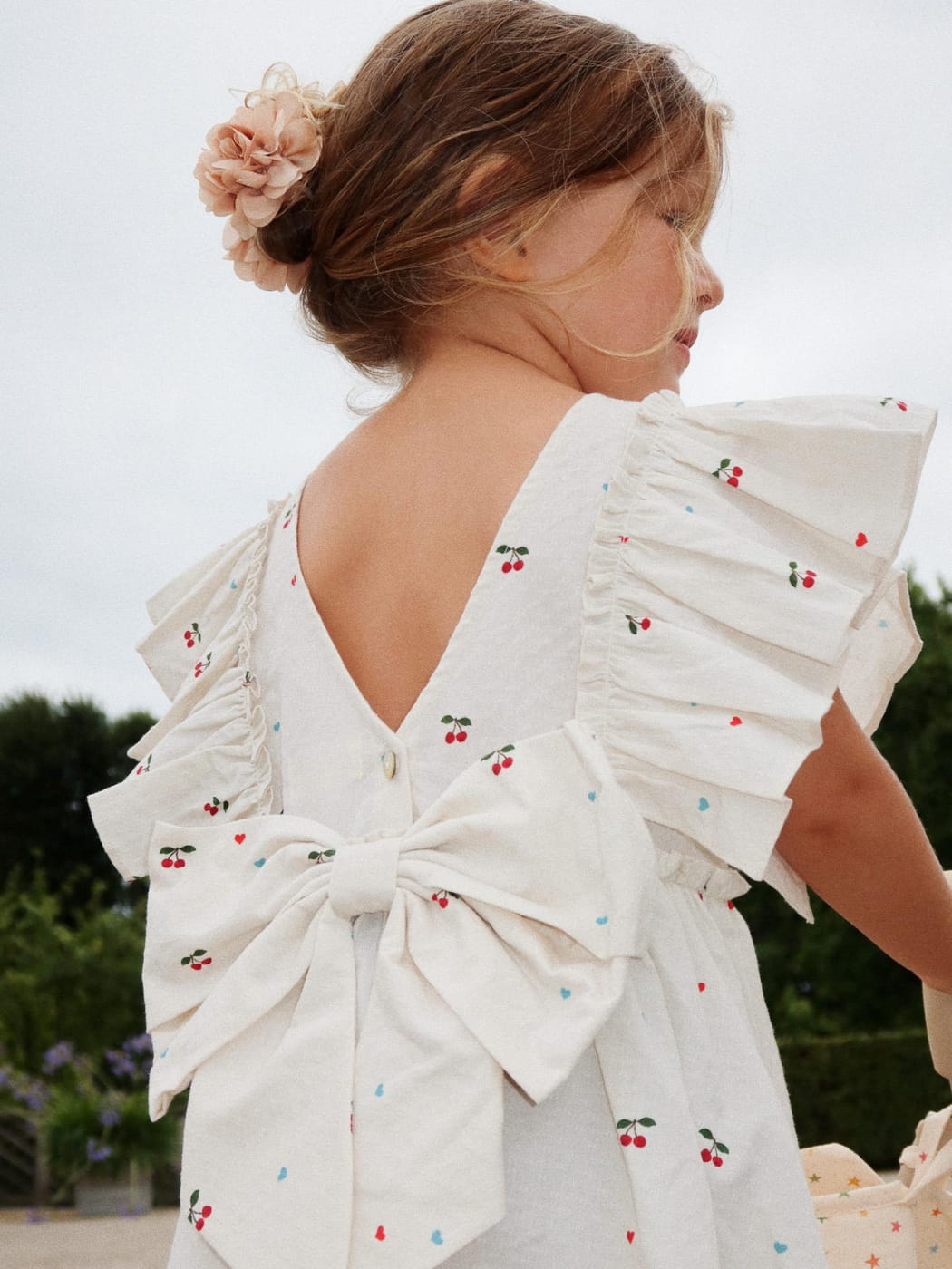 Evia Bow Dress - Cherry Heart