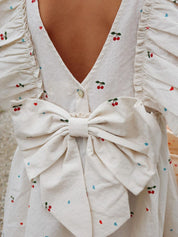 Evia Bow Dress - Cherry Heart
