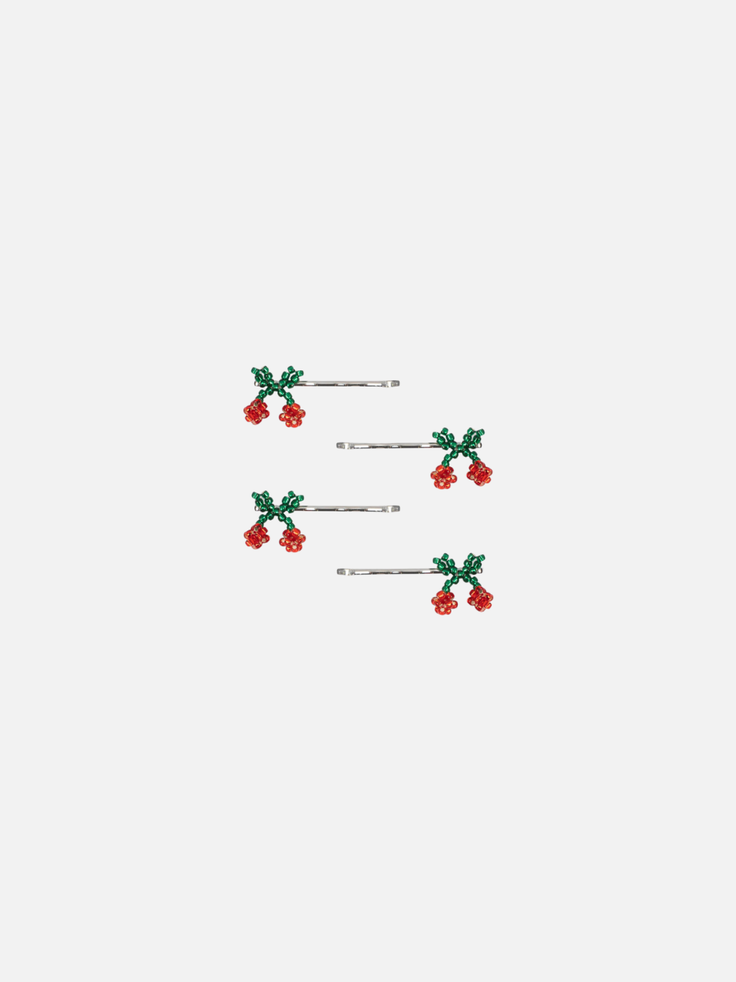 Mini Cherry Hair Pins 4 Pack