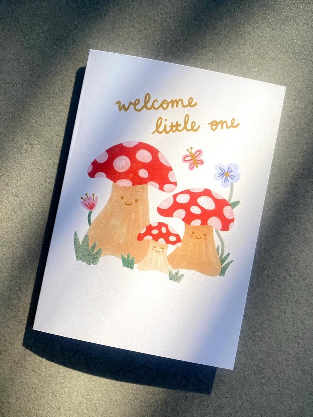 Welcome Little One Mushroom Card