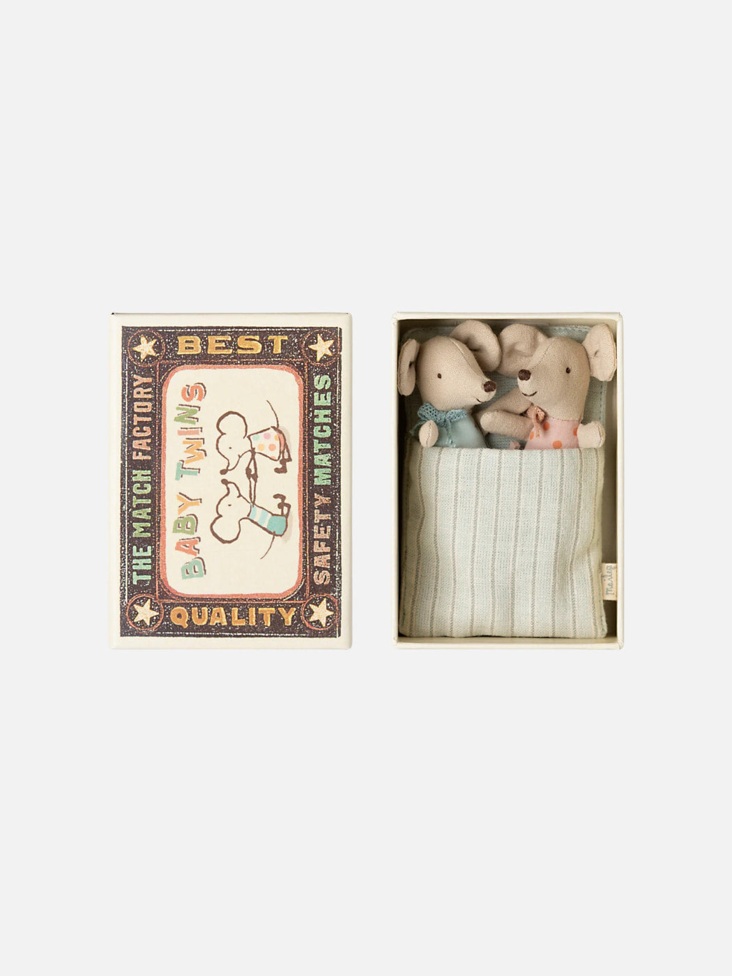 Zwillingsbaby-Mäuse in Streichholzschachtel 