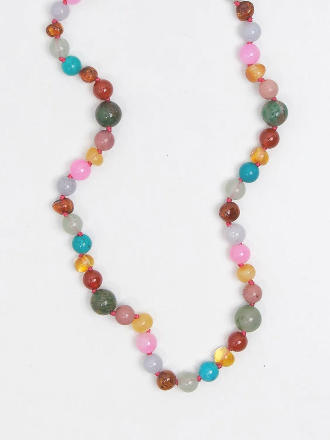 Amber + Gemstone Necklace - Billie