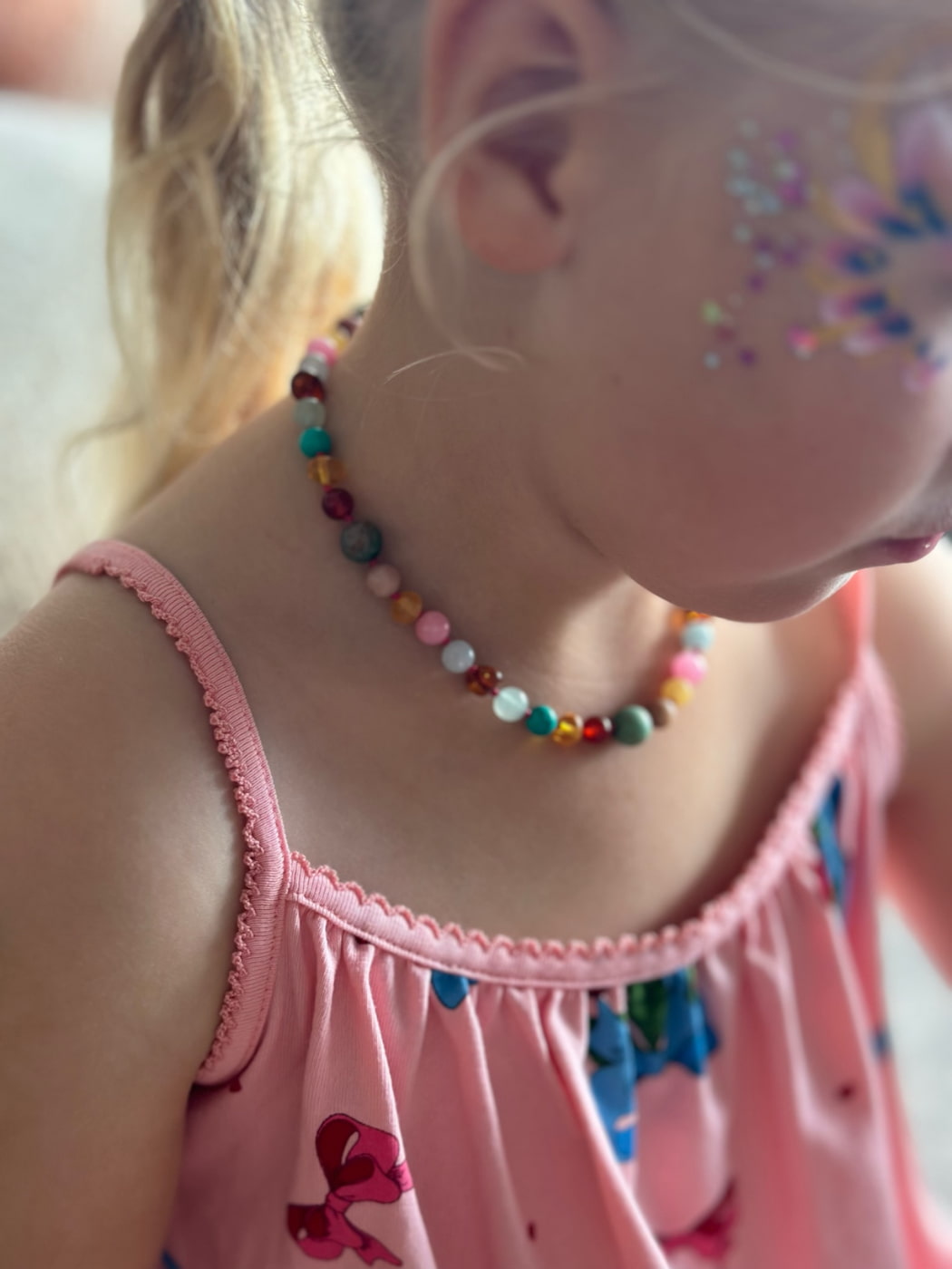 Amber + Gemstone Necklace - Billie