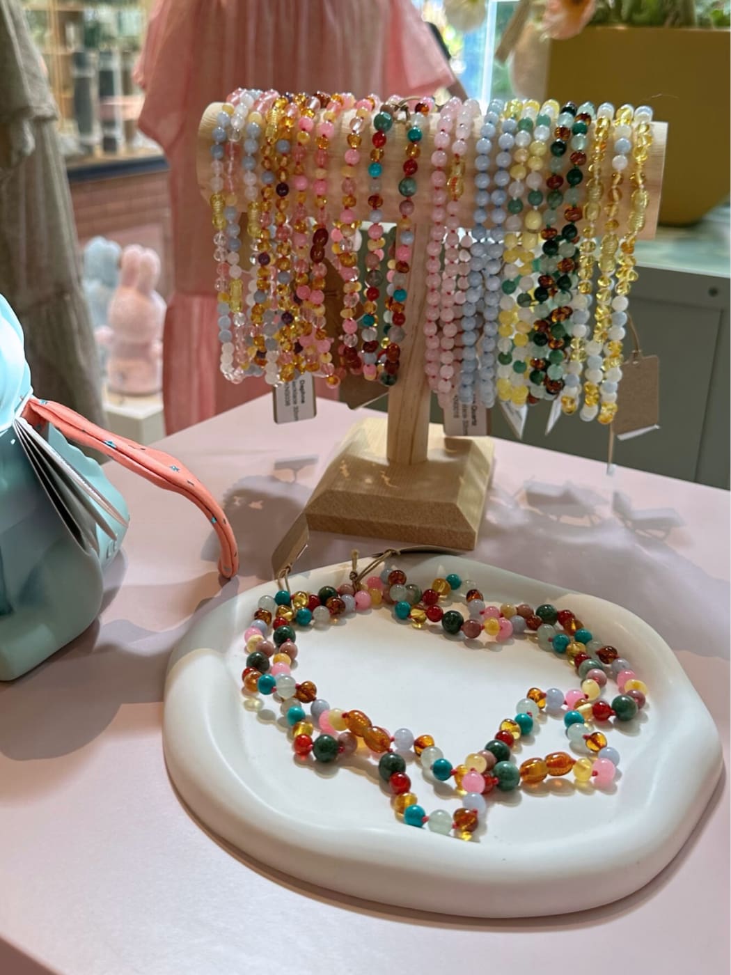 Amber + Gemstone Necklace - Billie