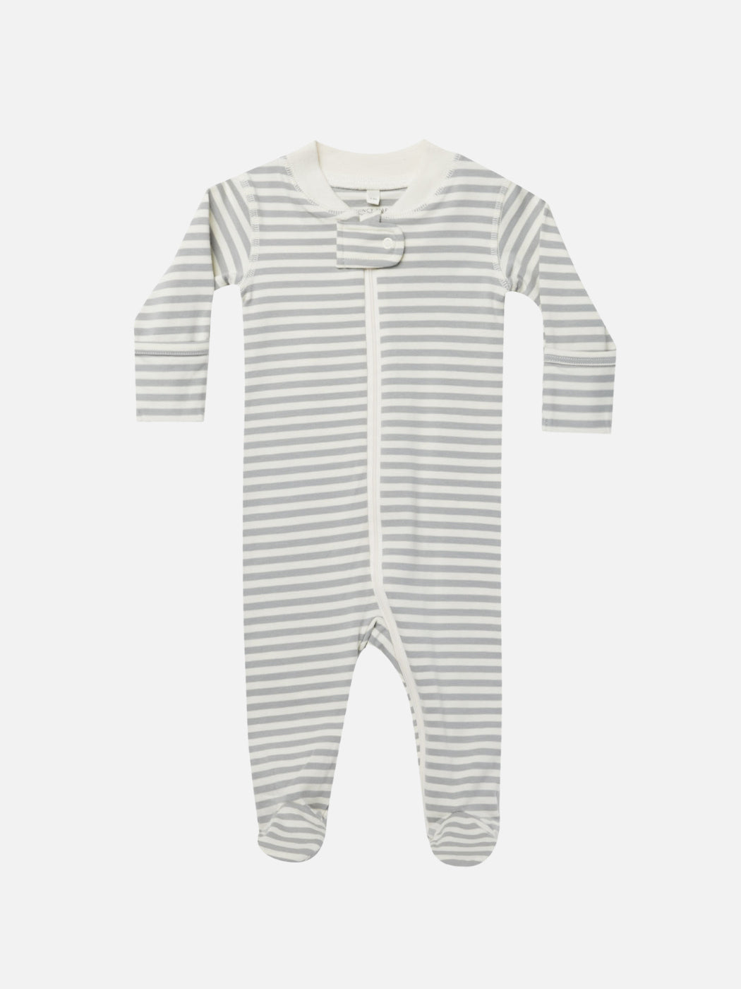 Zip Long Sleeve Sleeper Footie - Dusty Blue Stripe