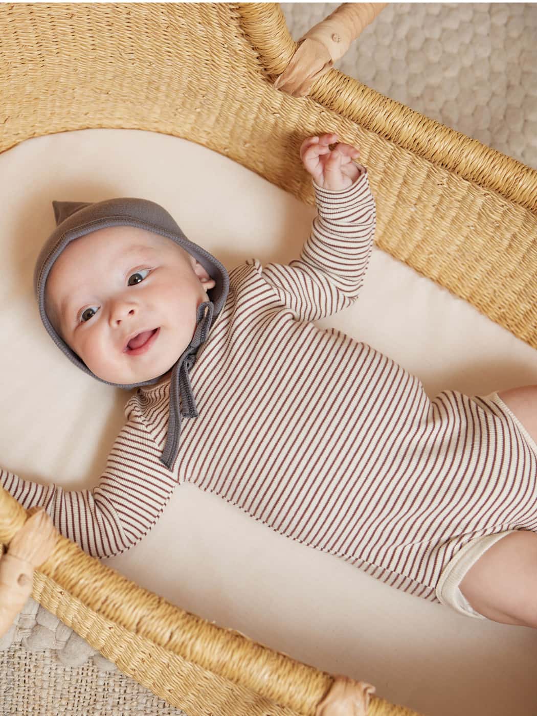Ribbed Long Sleeve Bodysuit - Plum Stripe