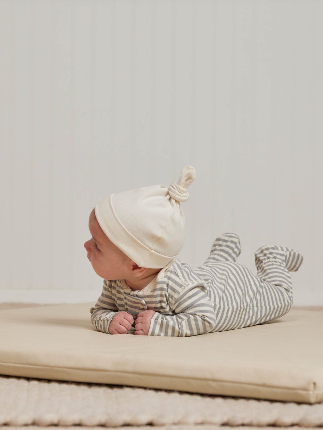 Zip Long Sleeve Sleeper Footie - Dusty Blue Stripe