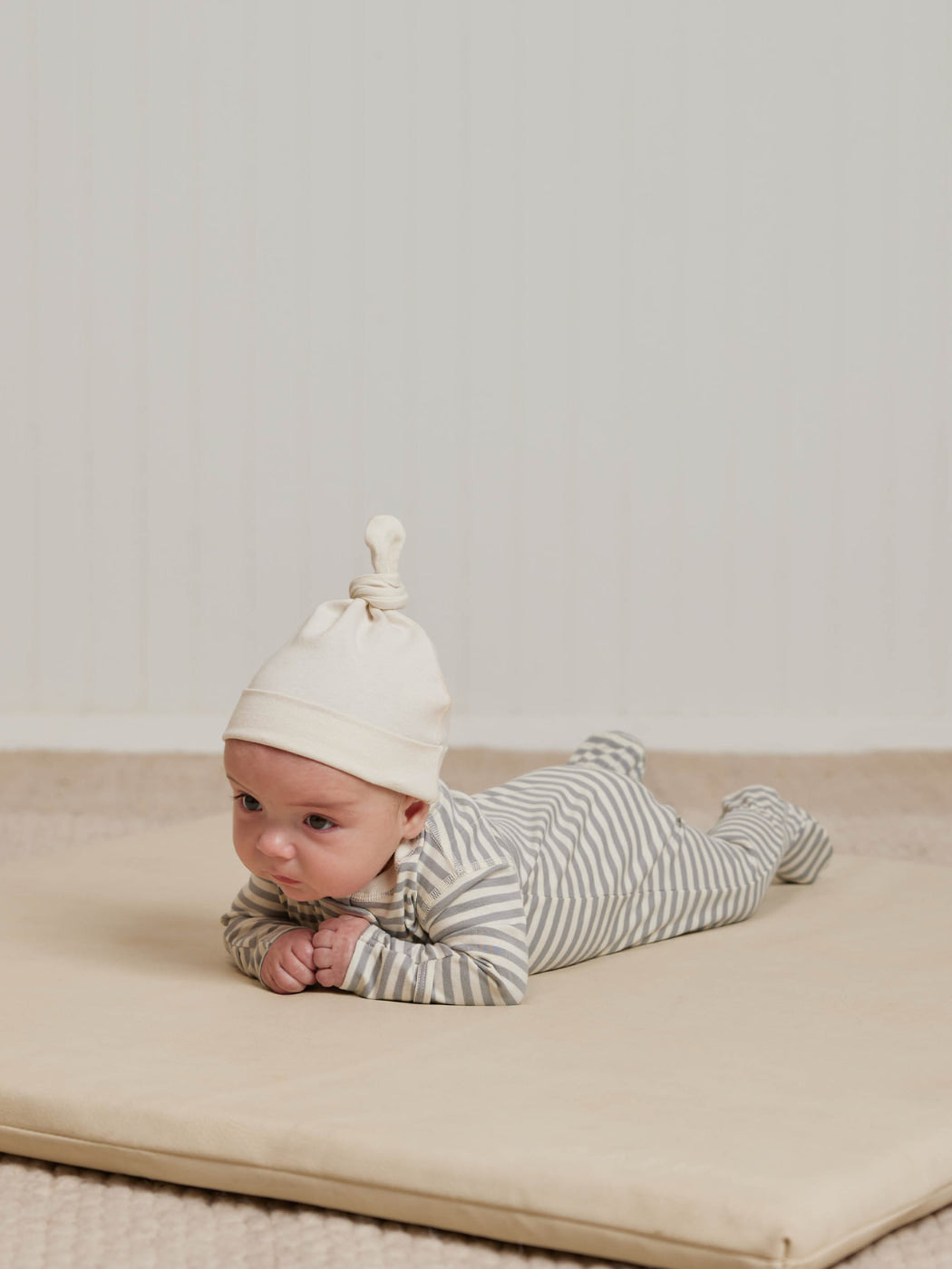 Zip Long Sleeve Sleeper Footie - Dusty Blue Stripe