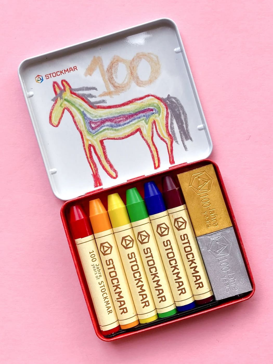 Tin of 8 Wax Crayons - Special Rainbow Edition