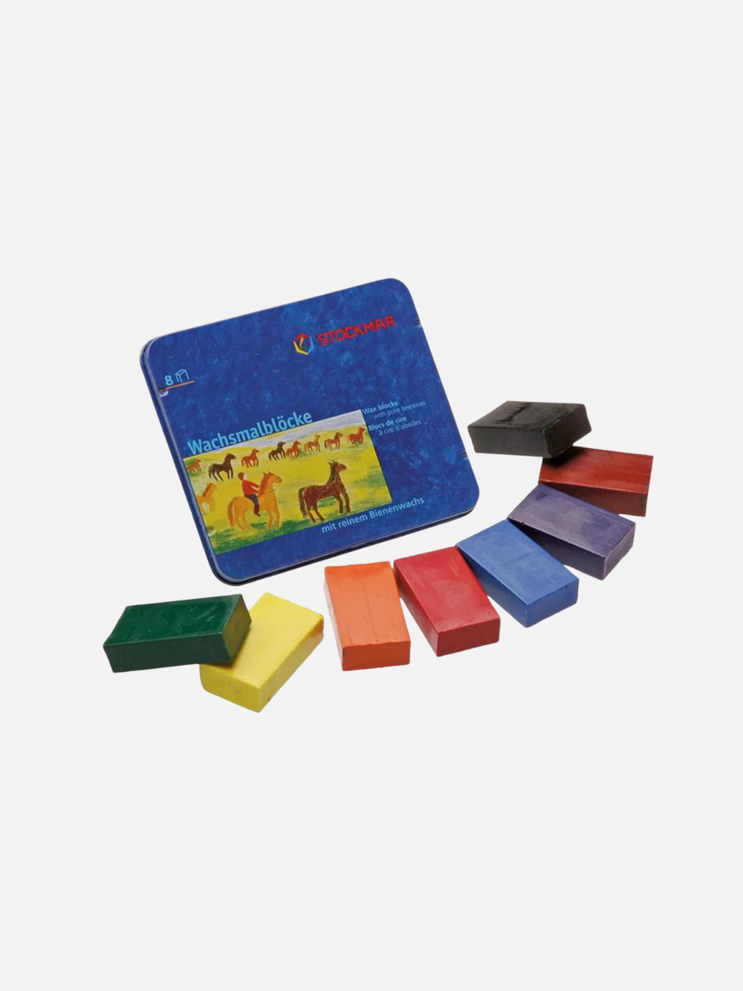 Tin of 8 Wax Block Crayons