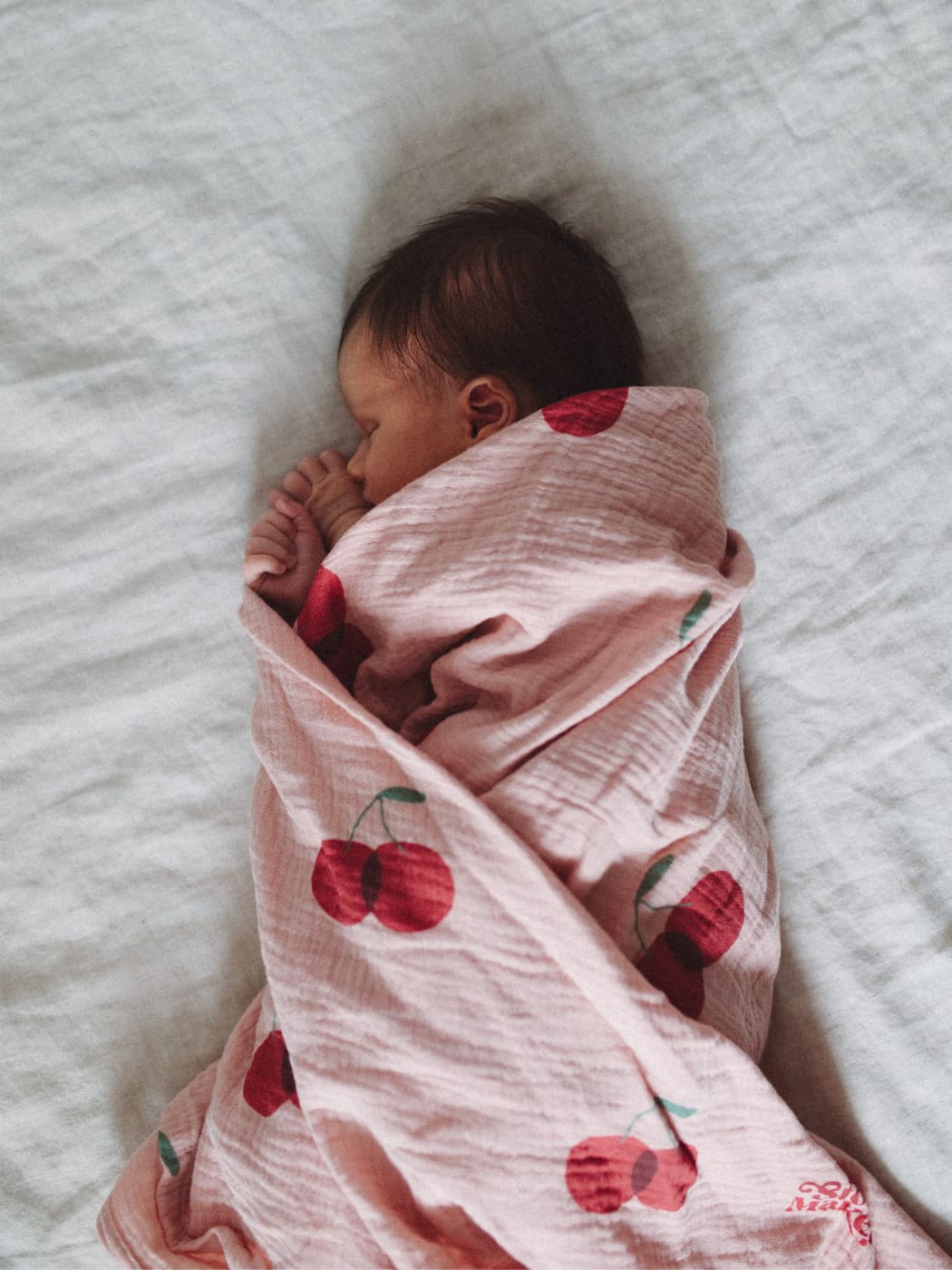 Organic Muslin Swaddle - Two Cherries