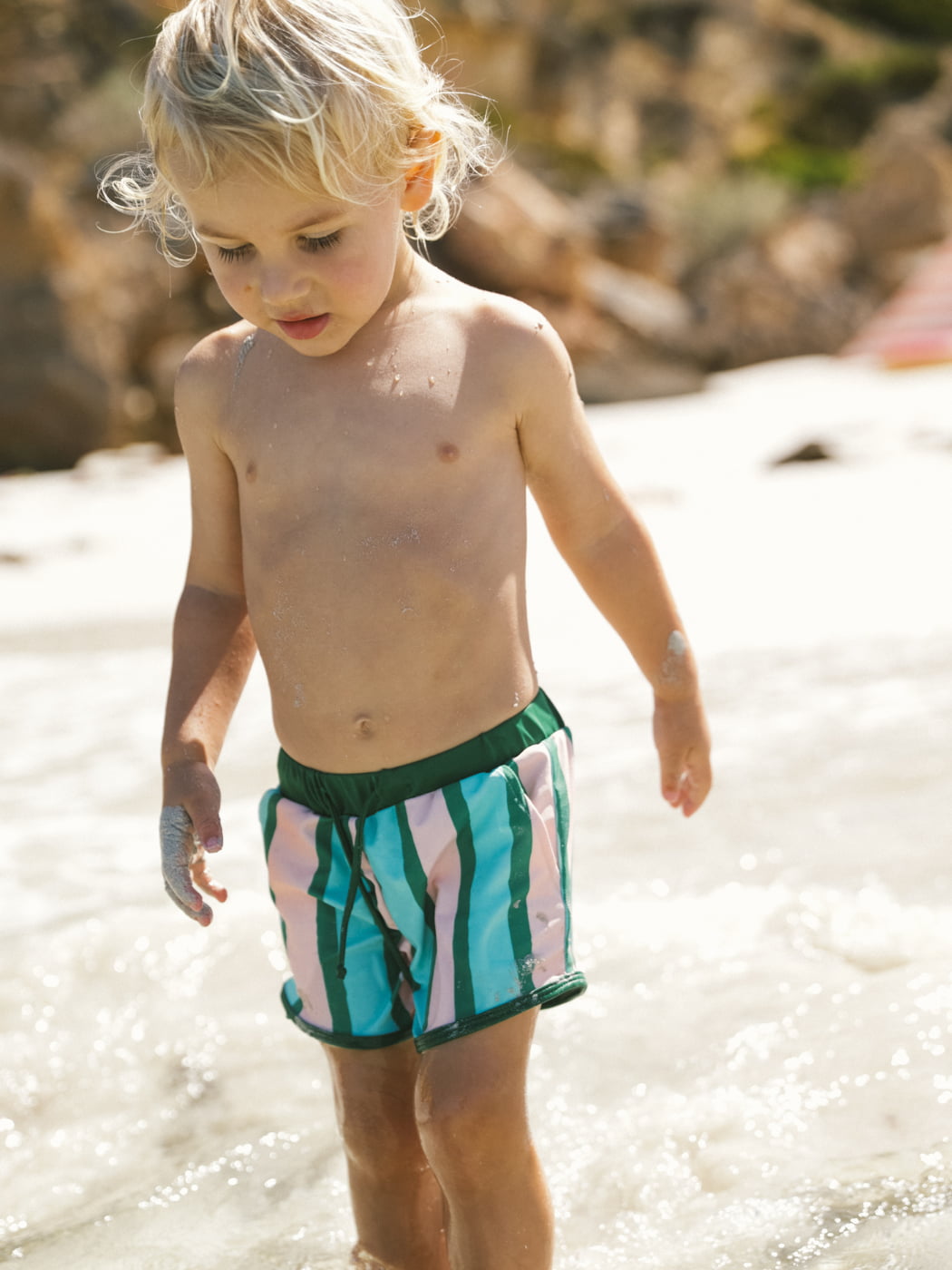 Stripe Swim Shorts - Green