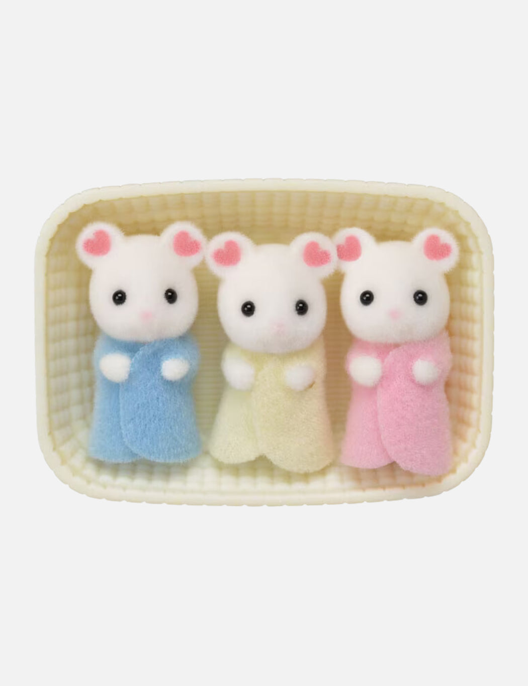 Three small baby mouse Sylvanian toys