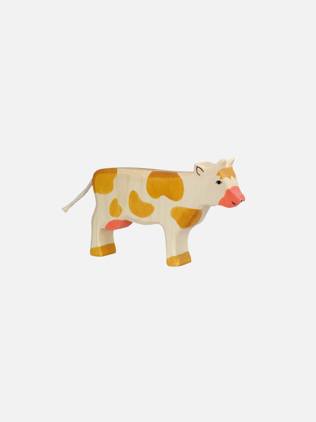 Wooden Cow Standing - Brown