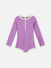 Rib Rashie Onesie - Lilac