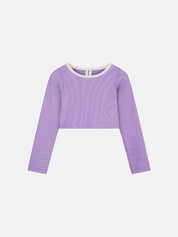 Rib Crop Rashie - Lilac