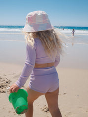 Rib Crop Rashie - Lilac