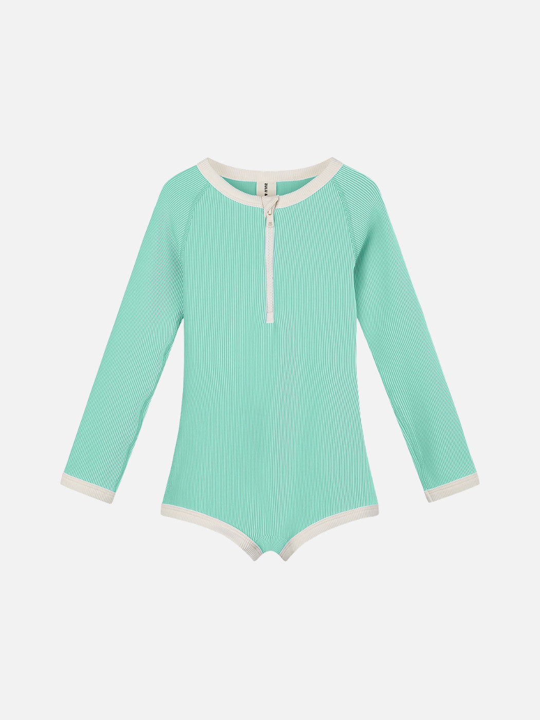 Rib Rashie Onesie - Aqua