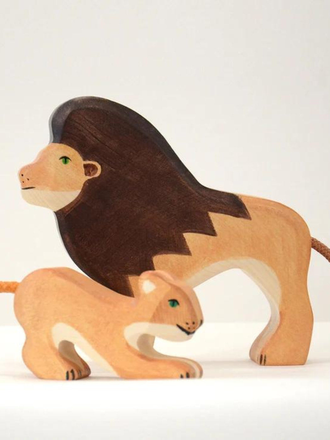 Wooden Lion Cub - Playing