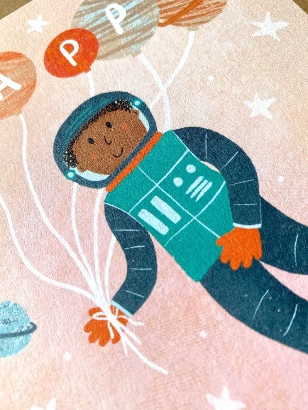 Astronaut Happy Birthday Card