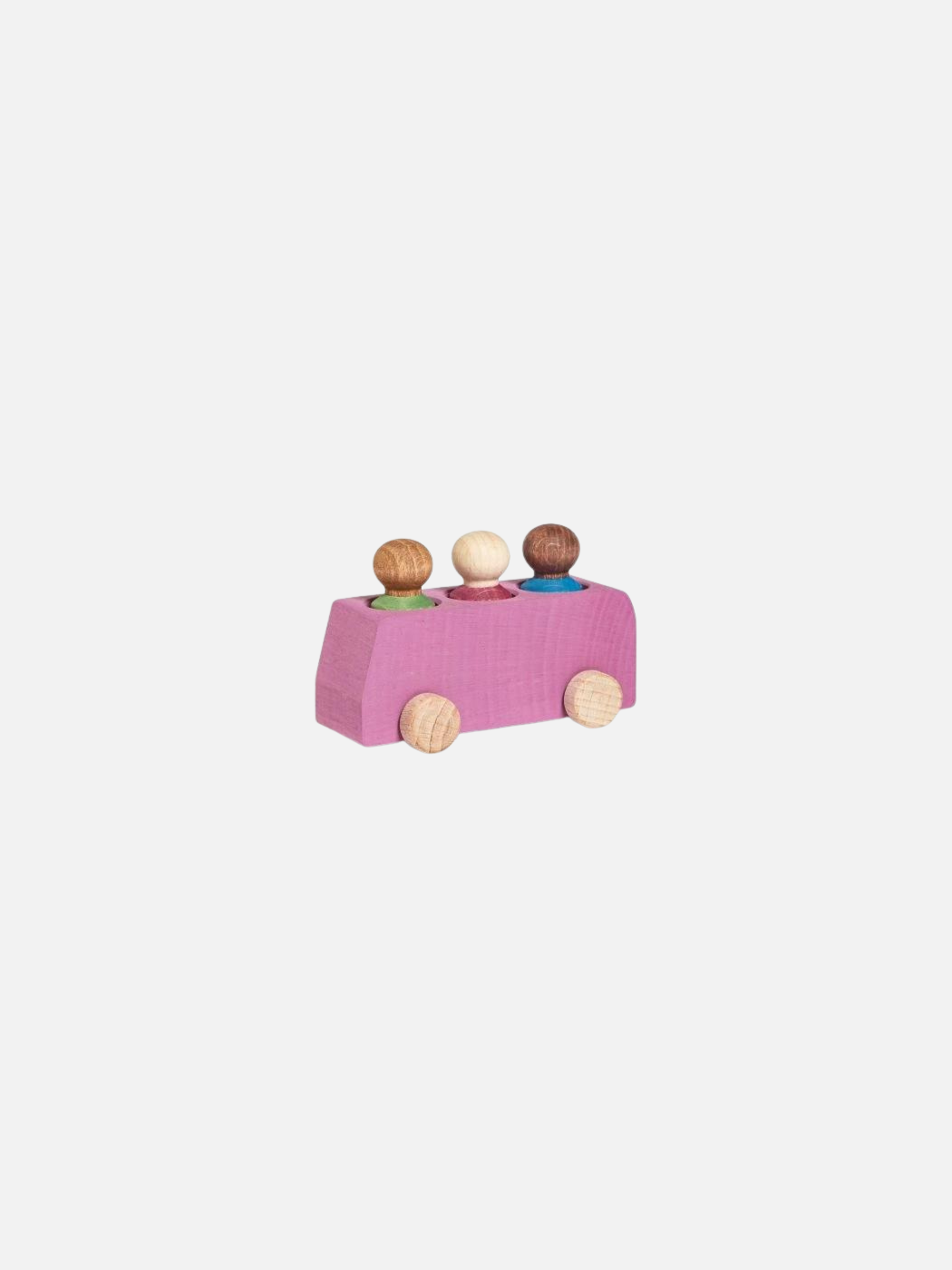 Wooden Bus and People - Pink
