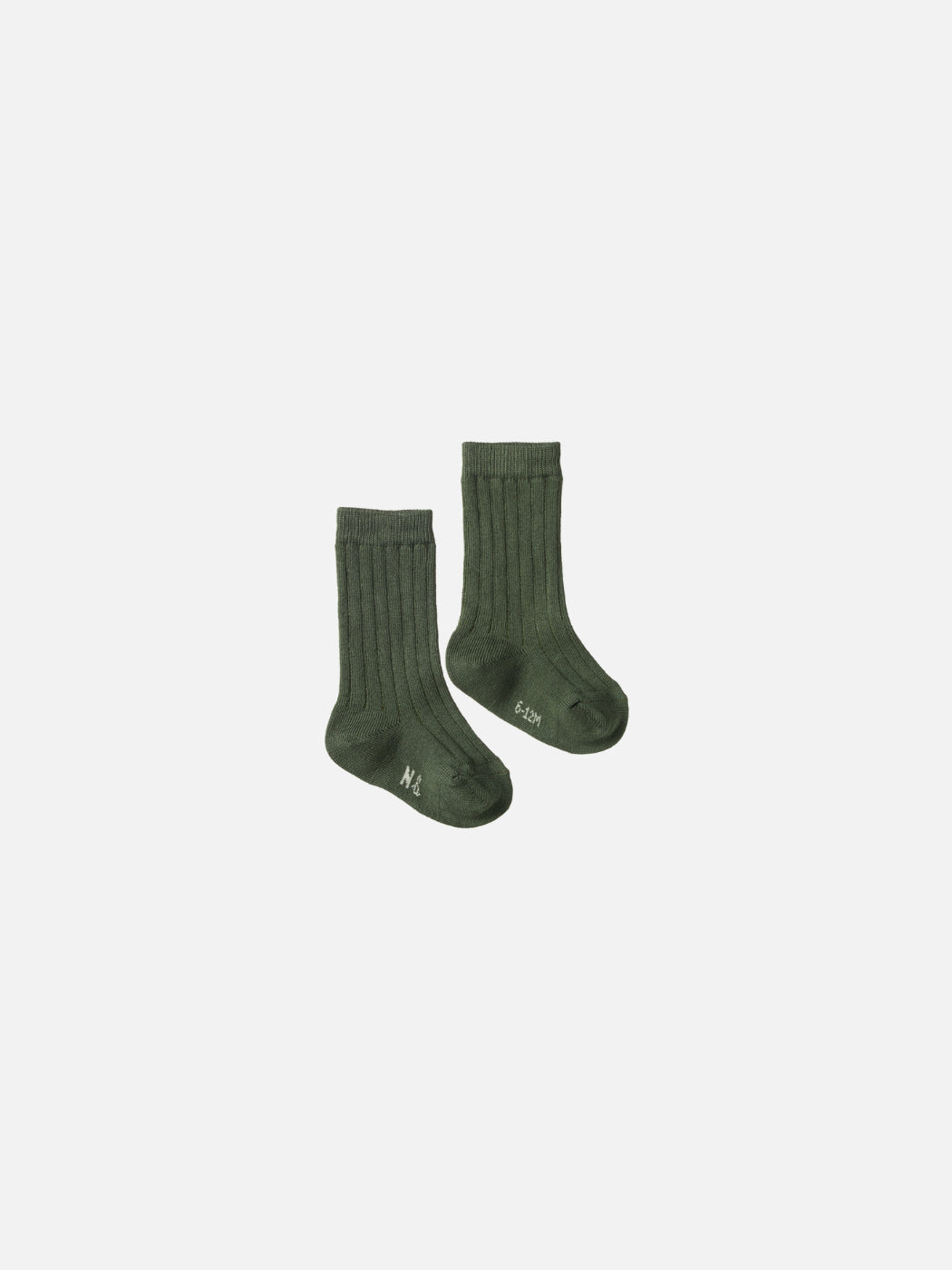 Organic Cotton Rib Socks - Thyme