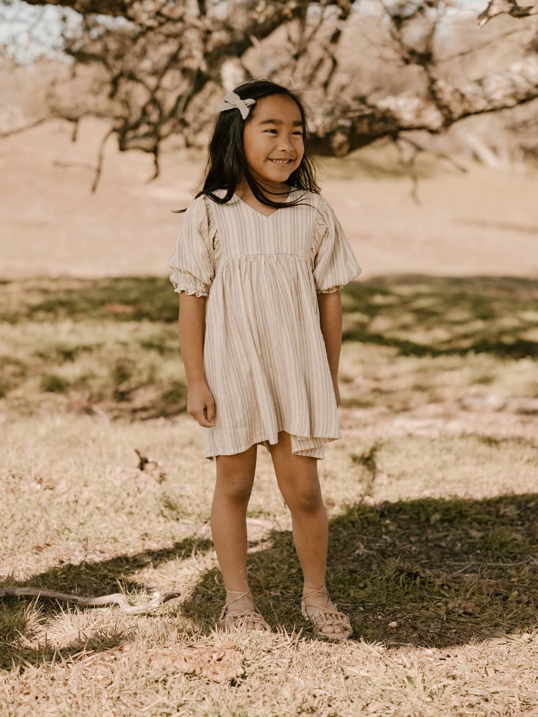 Jolene Dress - Pool Pinstripe
