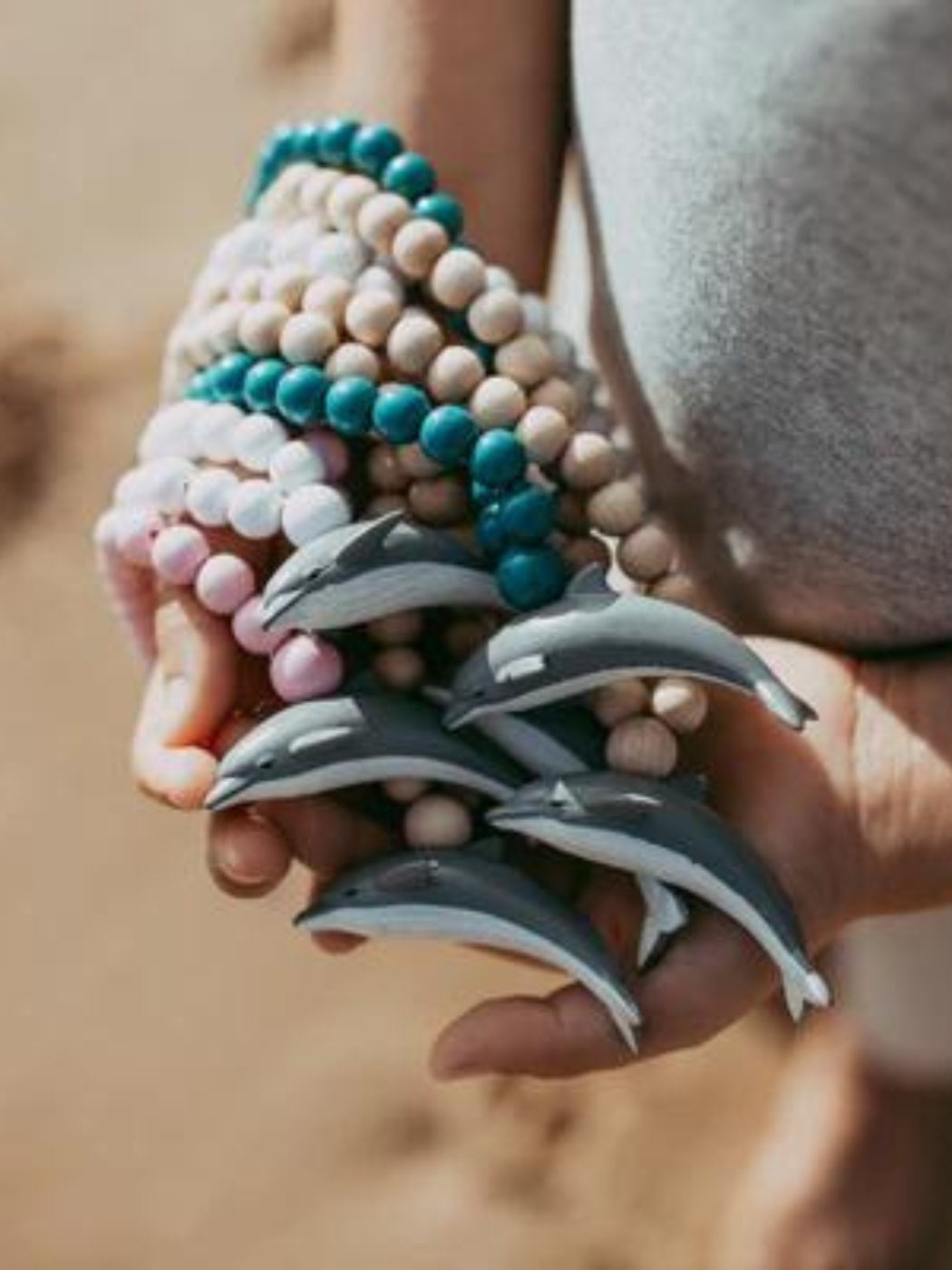 Wooden Animal Necklace - Natural Dolphin