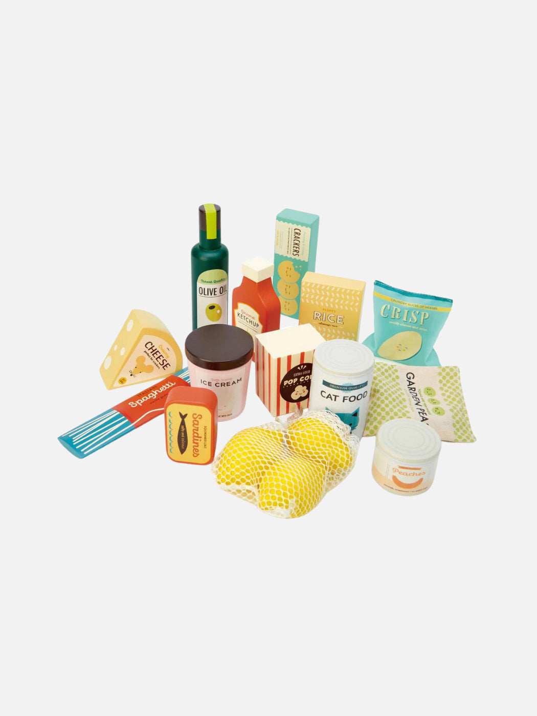 Wooden Grocery Food Set